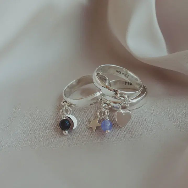 Petite lune en acier 925