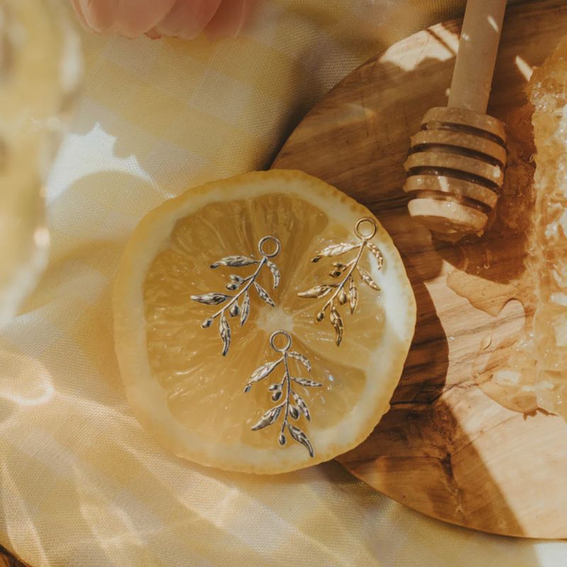 Branche d'olivier en acier 925