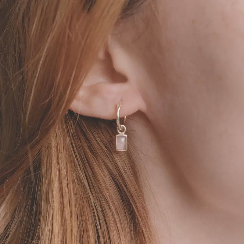 Quartz rose en or vermeil 14k