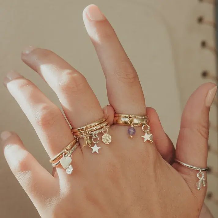 Jade lilas en or vermeil 14k