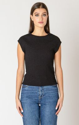 Camisole texturé à épaules tombantes noir 4014
