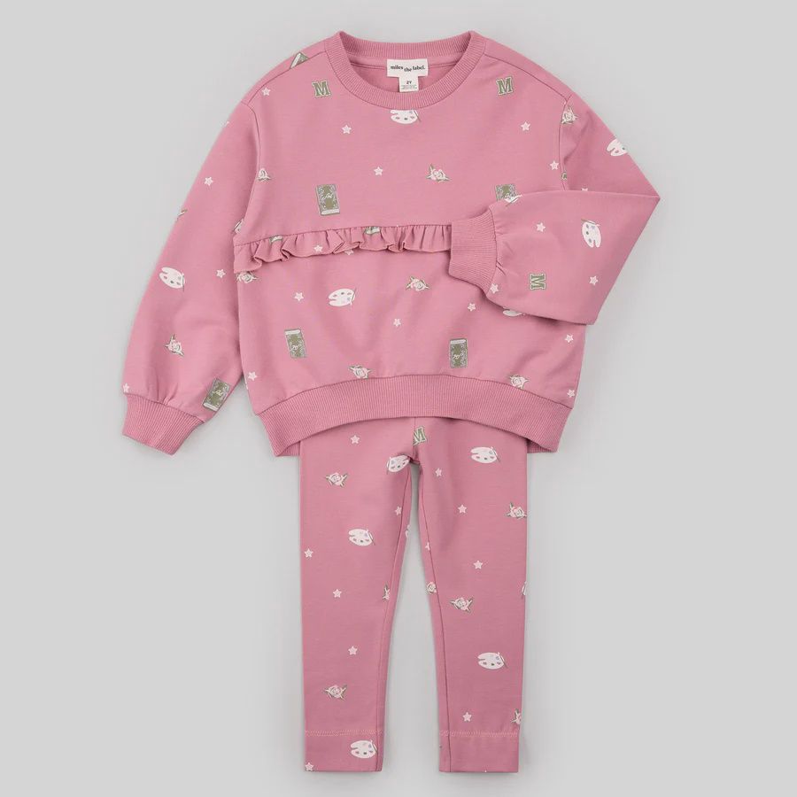Ensemble chandail et leggings rose e01b
