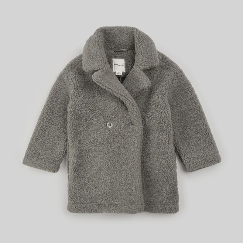 Manteau Sherpa gris clair j01k