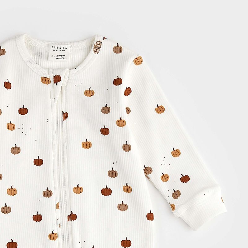 Imprimé citrouille sur dormeuse blanc cassé P03G