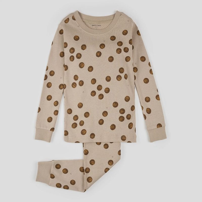 Ensemble de pyjama avoine à imprimé de basketball Q04K