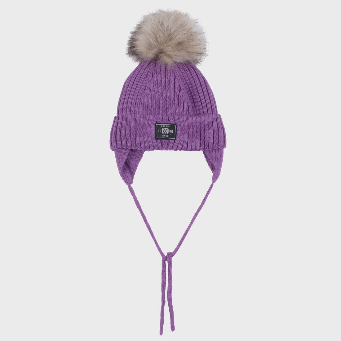Tuque en tricot Filles Lilas u258, Grandeur: 5-6 ans