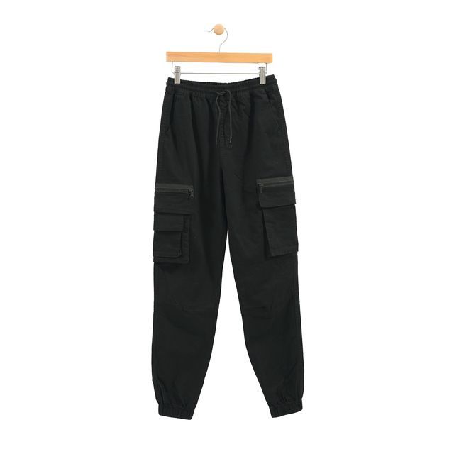 Pantalon jogger  cargo, Couleur: Noir, Grandeur: 2/3
