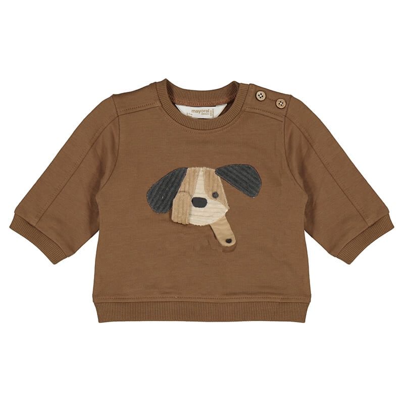 Chandail brun avec chien bébé 2406
