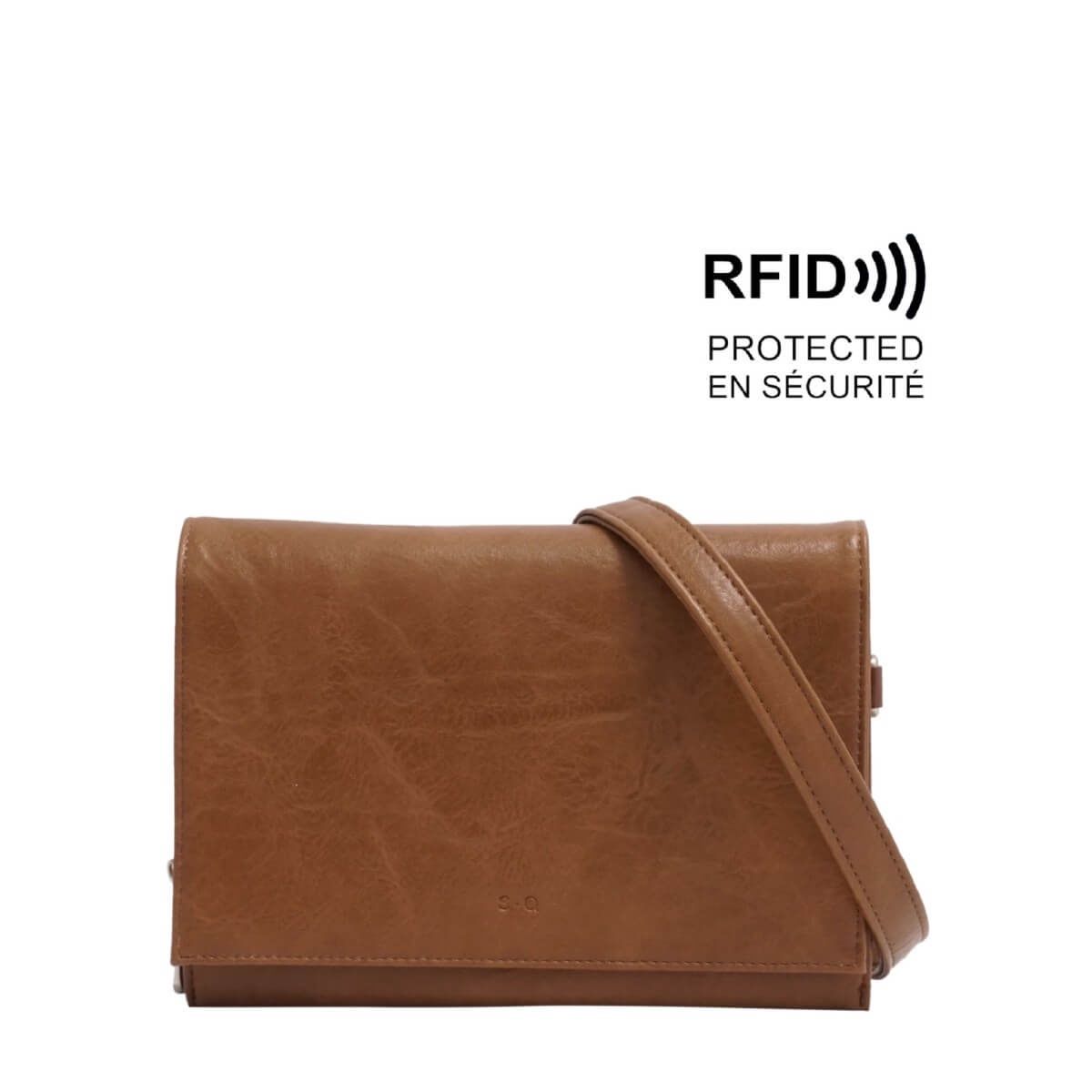 Portefeuille bandoulière Nita - Marron