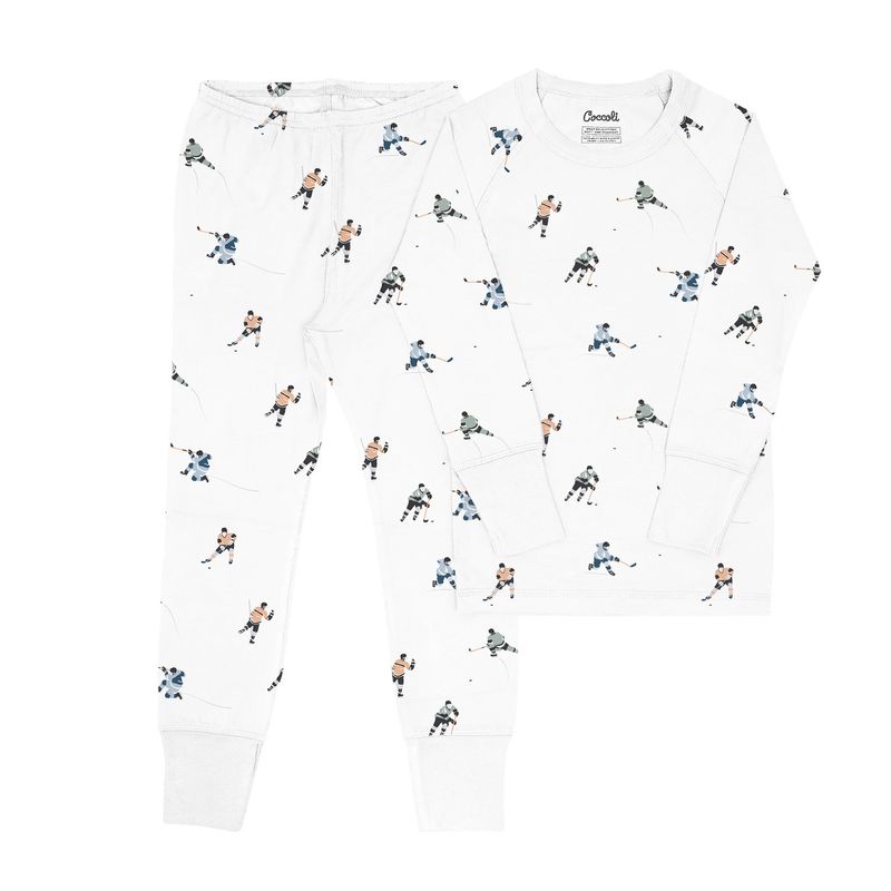 Pyjamas ivoire motif hockey 5903