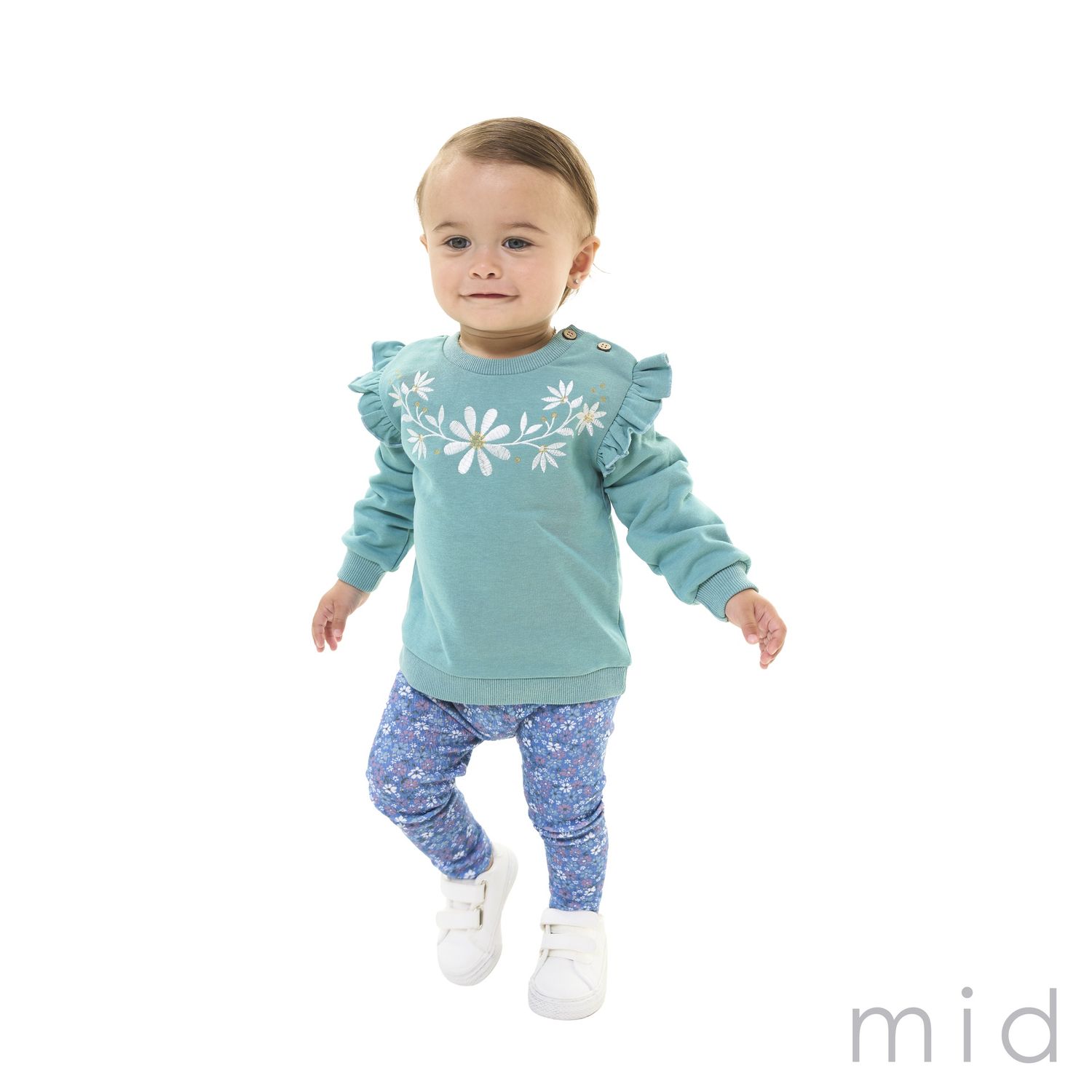 Chandail bleu fleur 177