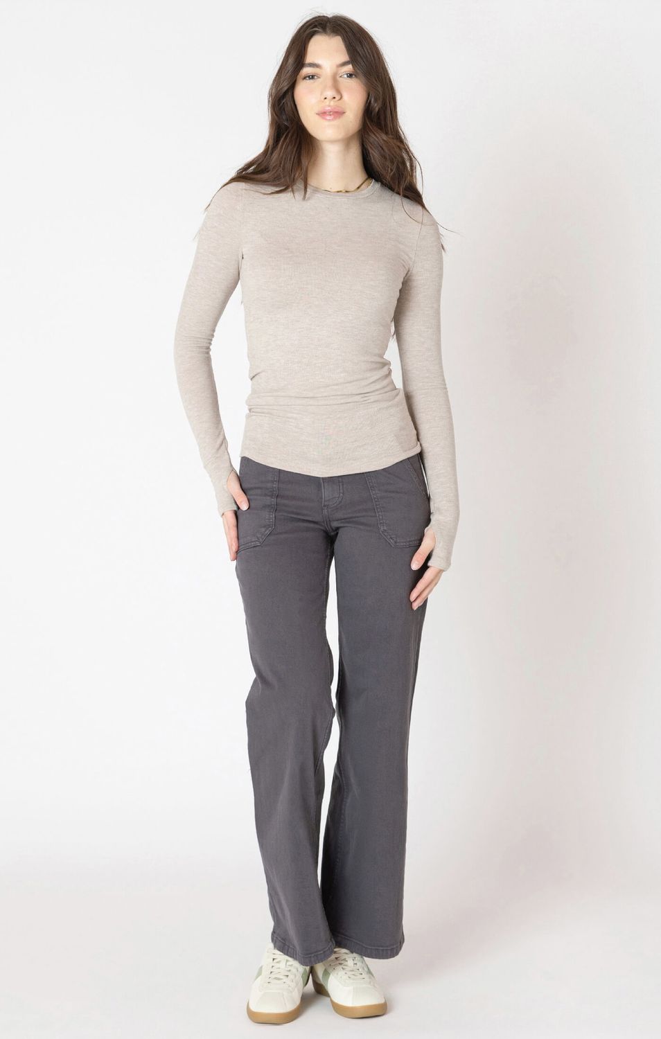Pantalon à jambe droite charbon foncé 2716
