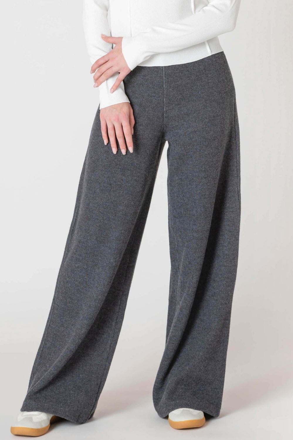 Pantalon côtelé charbon chiné 2215