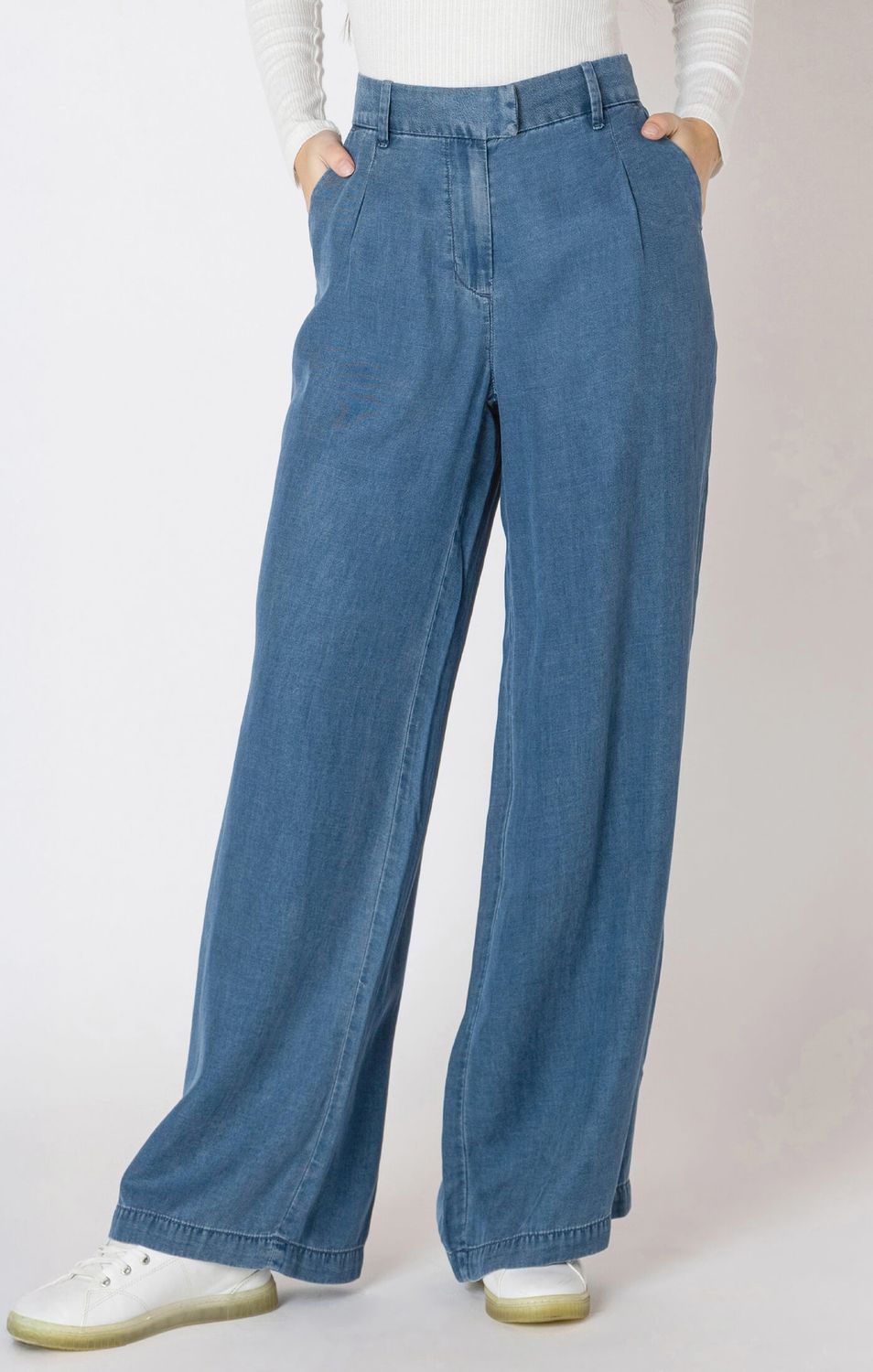 Pantalon drapé simili demim 2724
