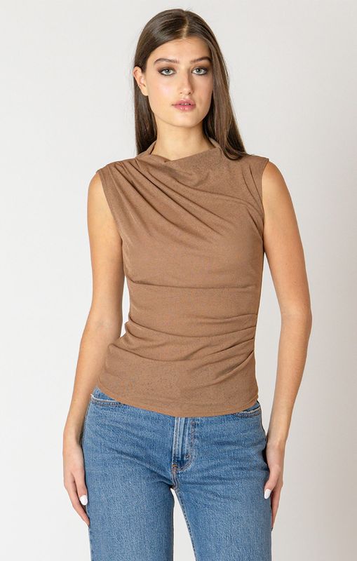 Camisole a plis taupe chaud 4024