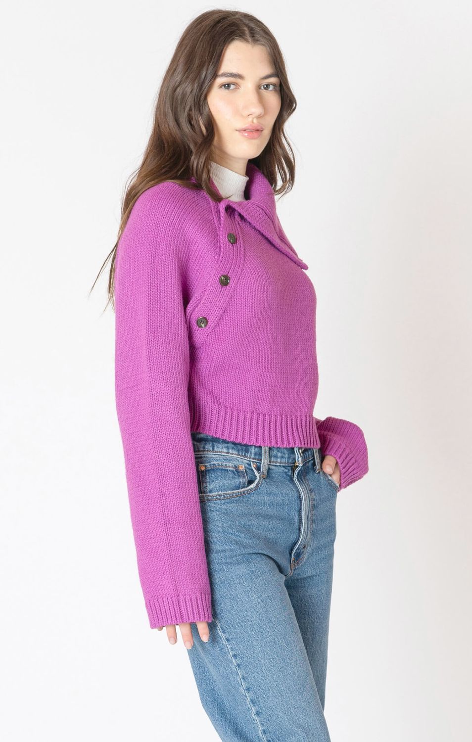 Pull à col asymétrique orchidée 7020