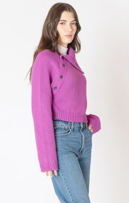 Pull à col asymétrique orchidée 7020