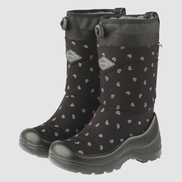 Bottes d&#39;hiver enfants Lumilukko Noir mignon réfléchissant