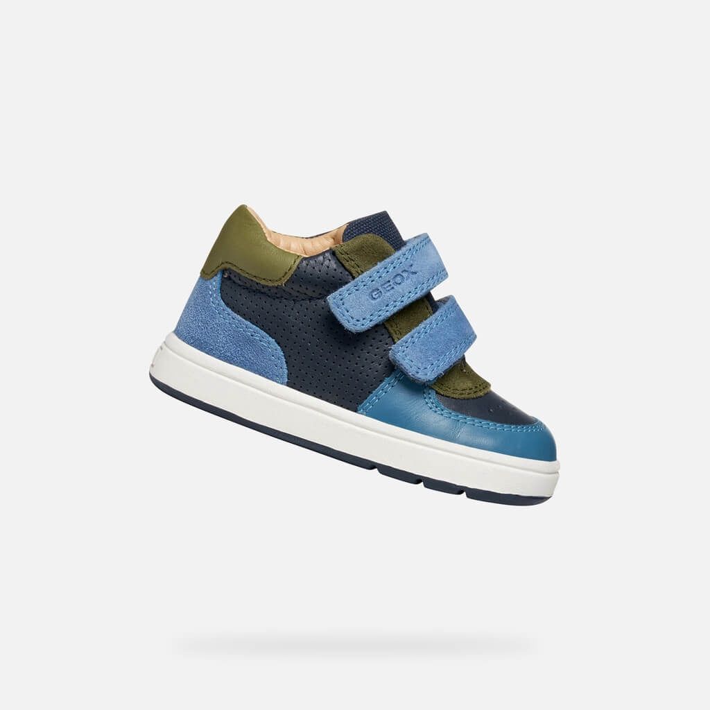 Espadrille à double velcro - Marine et Kaki