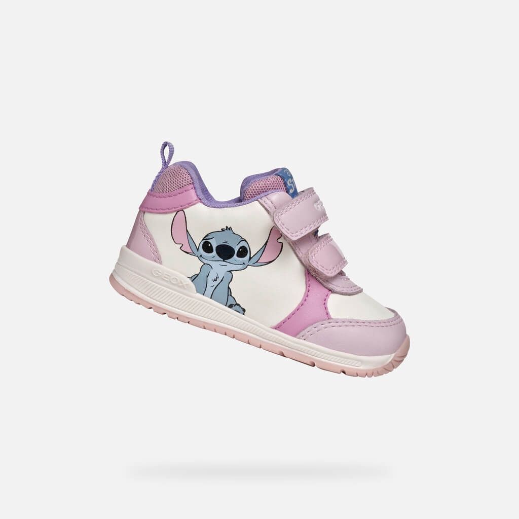 Espadrille à double velcro- Rose et blanc Lilo et Stitch