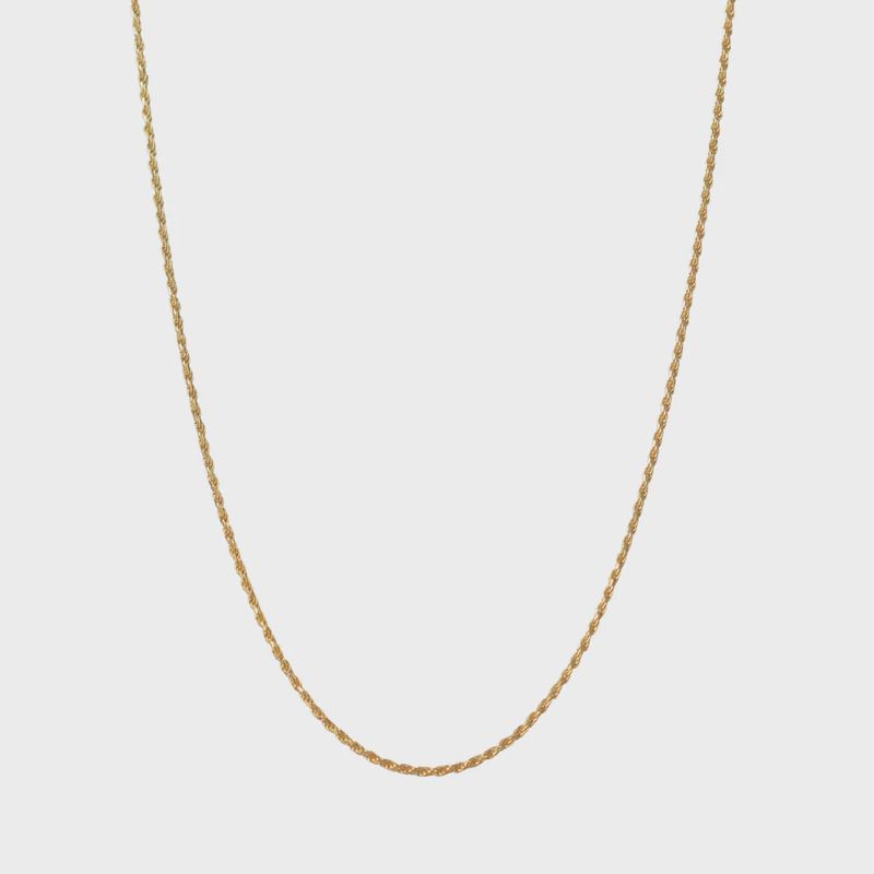 Chaîne torsadée en acier inoxydable plaqué or 14k