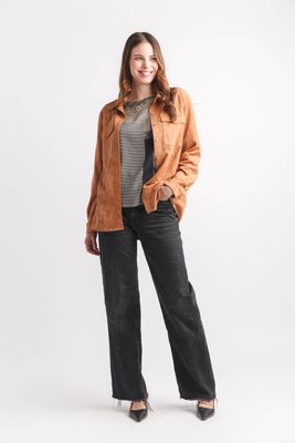 Chemise en suède camel 9012