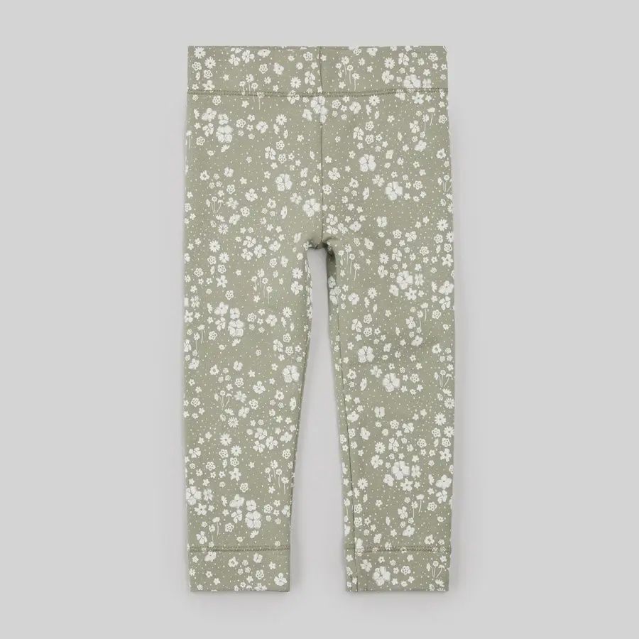 Legging fleuri vert b02k