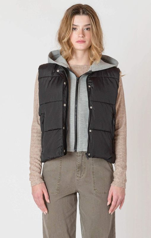 Manteau court sans manche avec capuchon amovible 9517