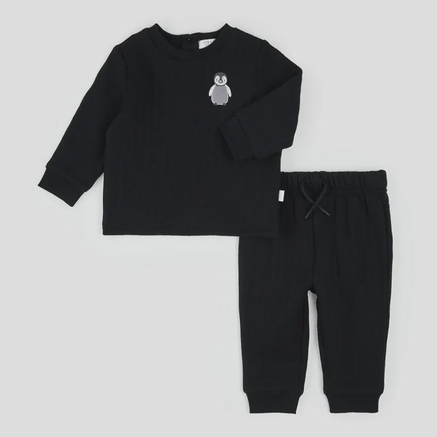 Tenue bébé pingouin noir-E02B