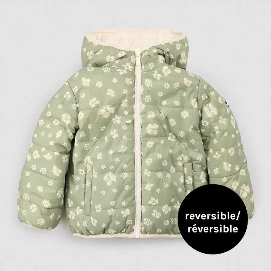 Manteau réversible sauge fleuri j02k