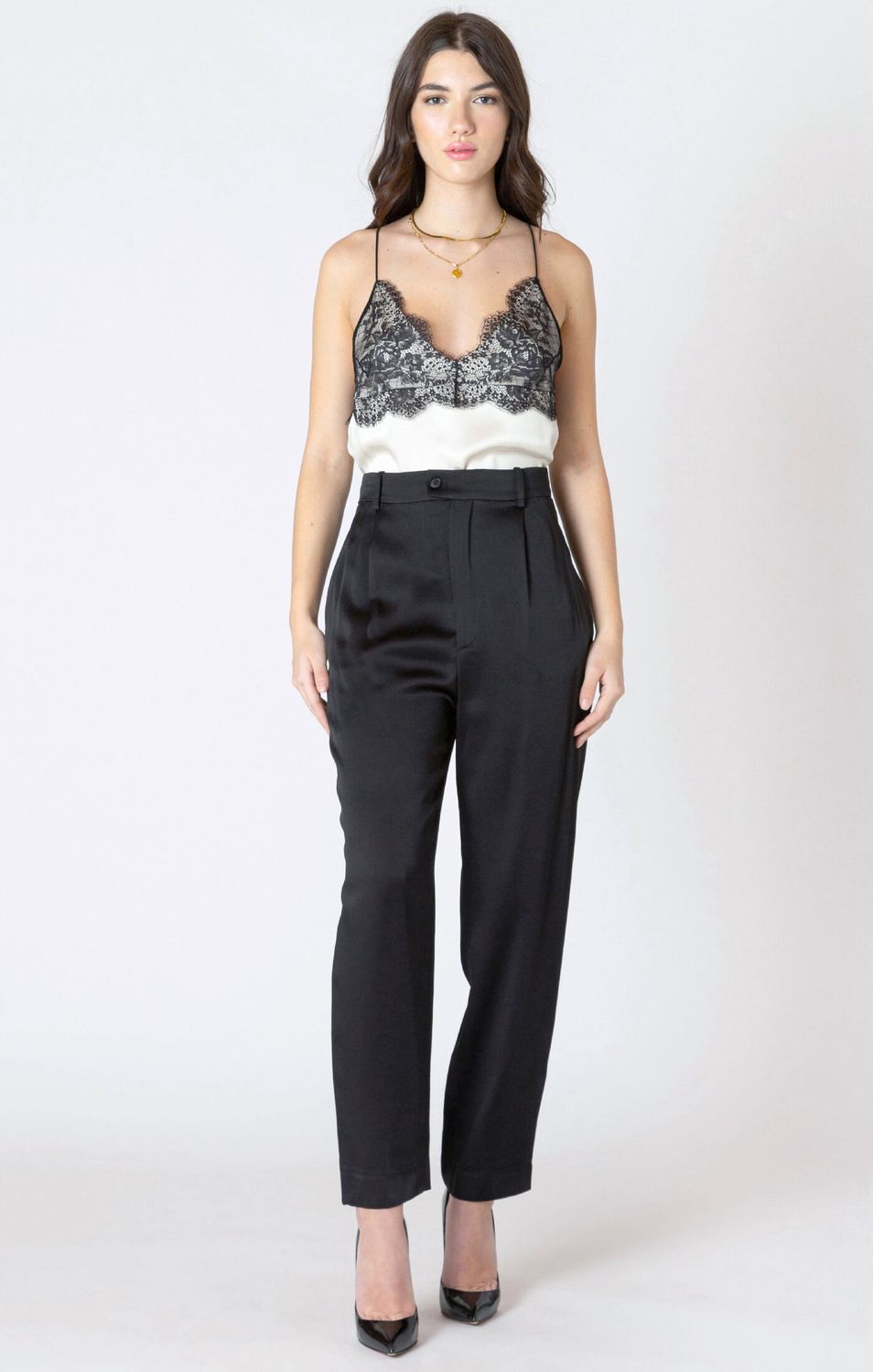 Pantalon droit en satin 2729