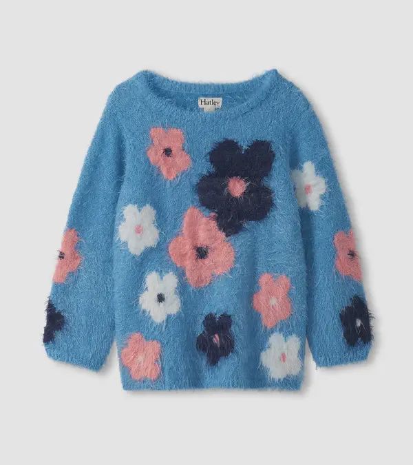 Pull velu grappe de fleurs-350