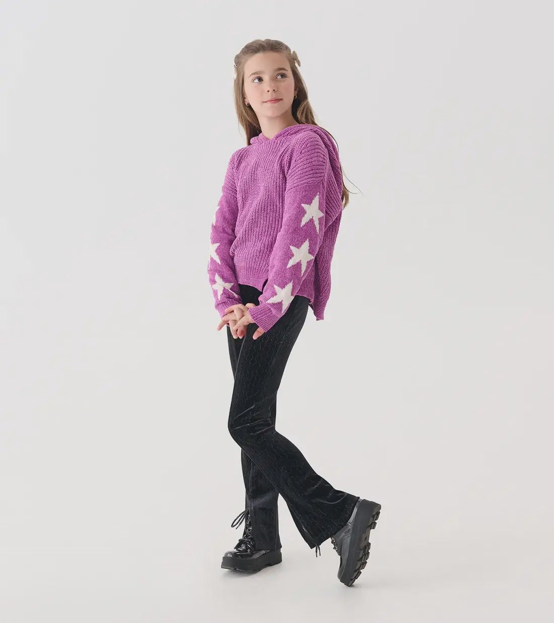 Pull en chenille Orchidée-929