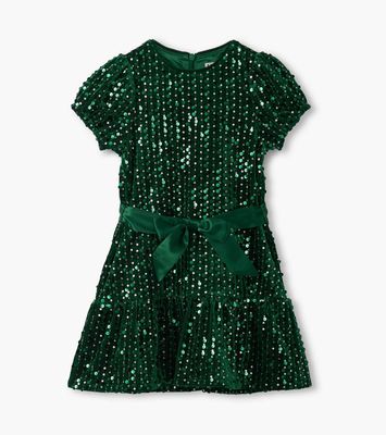 Robe en velours à sequins verts 1760