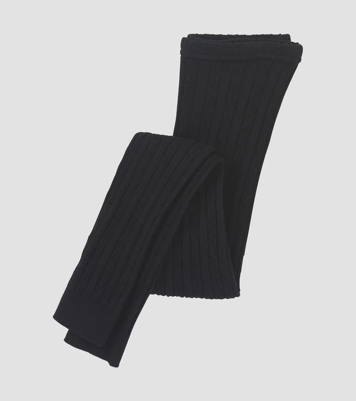 Leggings Filles Noir Cable Knit 744b