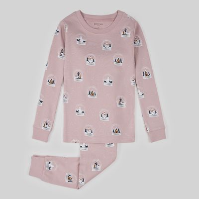 Ensemble pyjama imprimé boule à neige sur violet 037