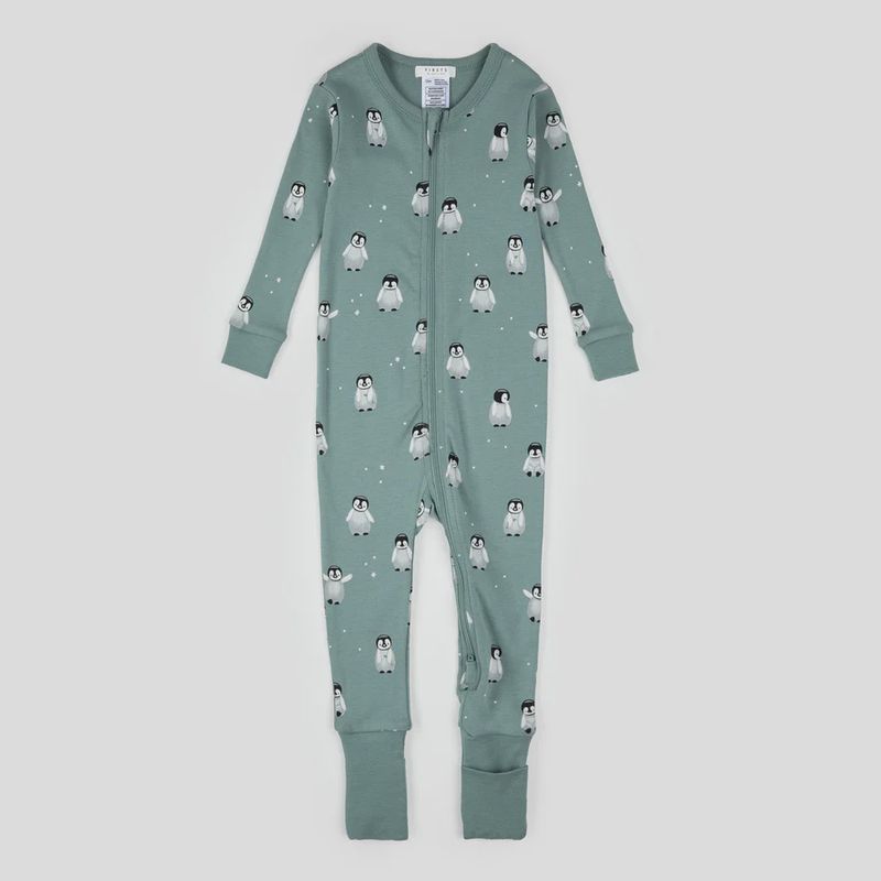 Bébé pingouin imprimé sur lit convertible turquoise