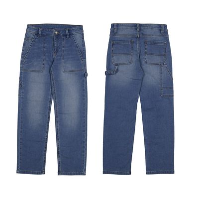 Jeans style travailleur en denim doux 7558