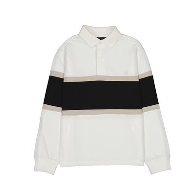 Polo block noir/beige 7104