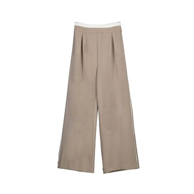 Pantalon taille contraste taupe 7581