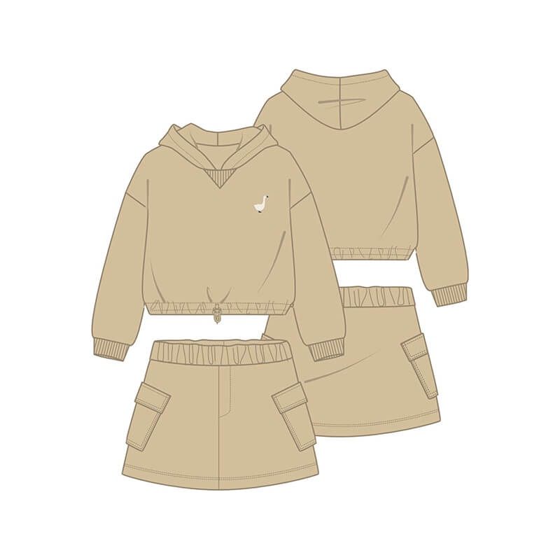 Ensemble jupe cargo noisette 4935