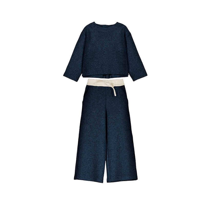 Ensemble chandail pantalon en tricot 4584, Couleur: marine, Grandeur: 3 ans