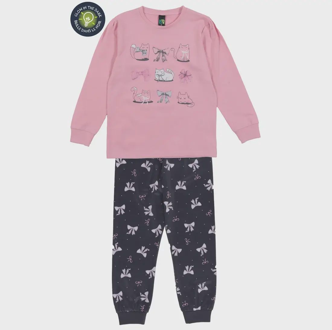 Pyjama Filles Rose Pale 5p58 (12m à 8 ans)