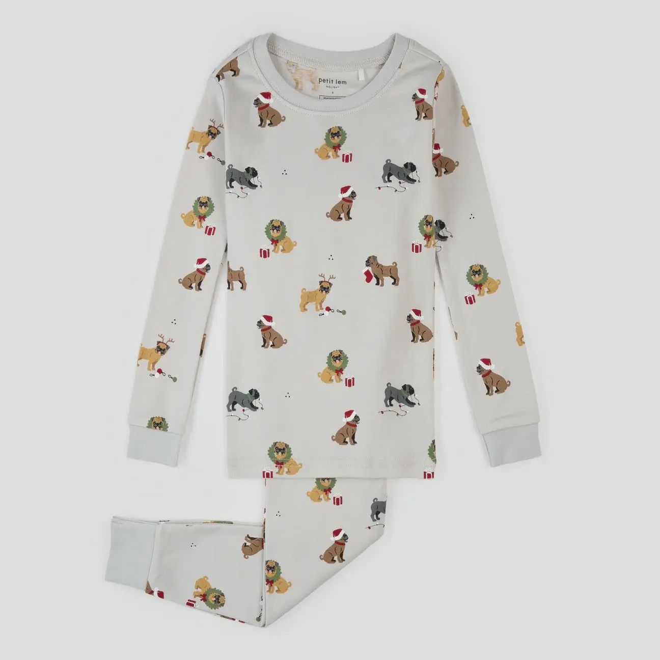 Pyjamas gris motif canin Noël q06k