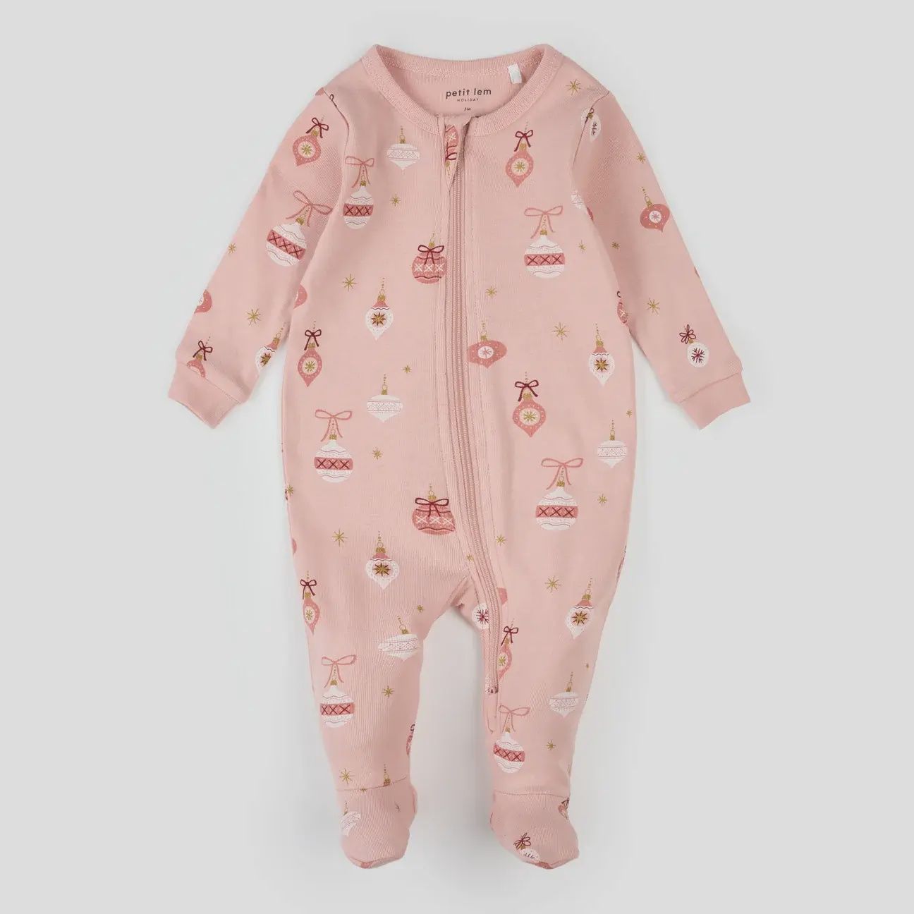 Pyjama Rose bébé motif Ornement p03b