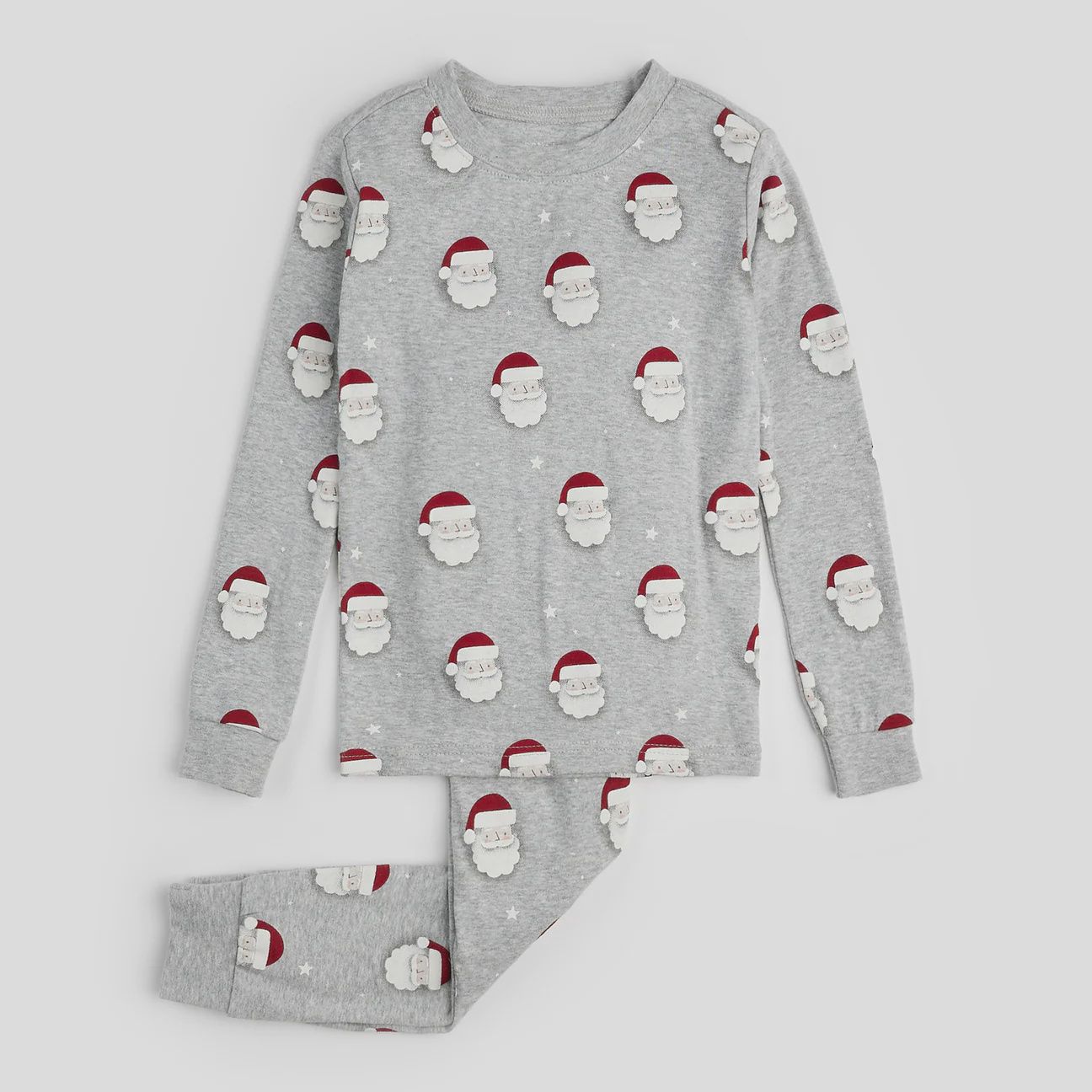 Pyjama motif Père Noël sur gris chiné q04k