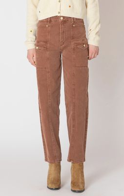 Pantalon à jambe baril couleur brunette 2708