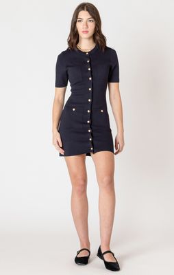 Robe marine à bouton 7510