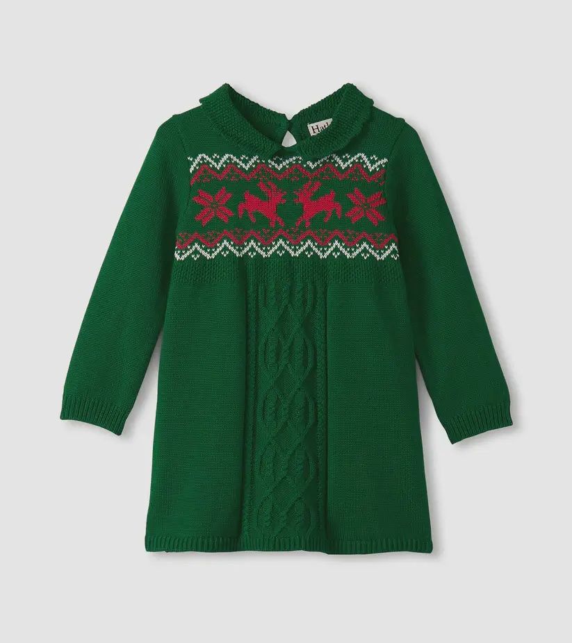 Robe pull en triocot bébé vert eden 1574