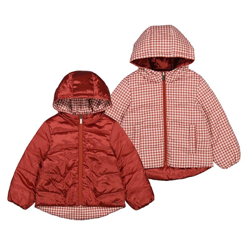 Manteau puffy réversible à carreaux 4444